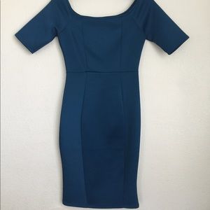 Blue silky dress